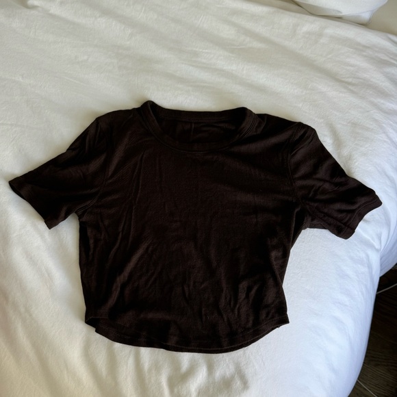 lululemon athletica Tops - Lululemon hold tight crop shirt espresso brown